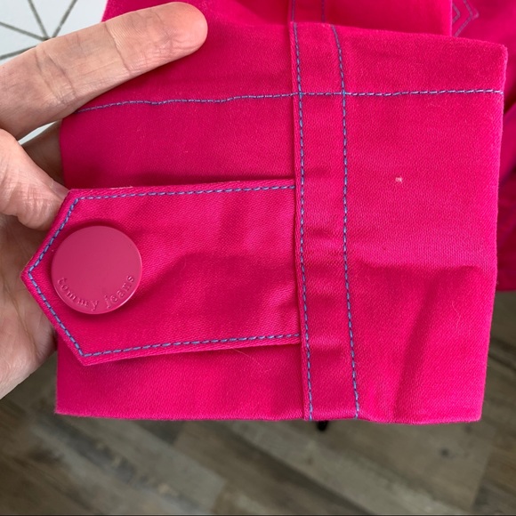 Tommy Jeans Women’s Hot Pink Belted Trench Coat NWT Size Medium - Picture 5 of 13